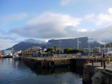 Table Mountain viewed from Alfred Basin, Capetown, South Africa.