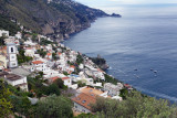 Looking down to Positano, Italy.