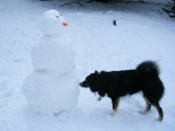 Kjammi and Mr Snowman