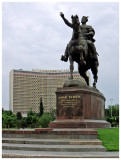 the famous Hotel Uzbekistan and statue of Tamerlane at Amir Temur Square