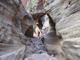 exploring a slot canyon