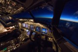 737 flightdeck at night