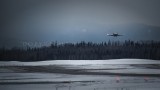 Learjet, taking off