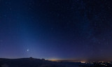 Zodiacal light enveloping Venus and Mars (left), and the Winter Milky Way (right)