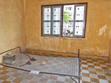 Interrogation room at Tuol Sleng Genocide Museum (Khmer Rouges notorious Security Prison S-21) - Phnom Penh, Cambodia