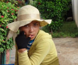 A vendor at a service plaza - a few hours outside of Phnom Penh, Cambodia