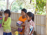 Young vendors at a lunch stop - on our way to see our sponsored high school young ladies - Cambodia