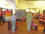 Sally and Alan at the boutique of the silk farm we visited in the rural district of Puok, near Siem Reap, Cambodia