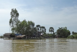 Houses (on stilts/piles) in a stilted village on Tonle Sap Lake in the Siem Reap Province of Cambodia