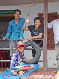 Workers at the boat dock (see previous photos) - Tonle Sap Lake, Siem Reap Province, Cambodia