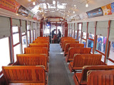 Inside a trolley on St. Charles Avenue in New Orleans