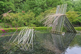 Bamboo Waterfall in front of the Asakura Isokichi Art Museum in the Kutani Pottery Village in Nomi-shi