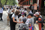 Judy with schoolchildren and deer in Nara Park