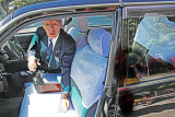 We took this taxi to the Heian-jingu Shrine in Kyoto - driver was in a suit and lace was on the seats - just like the U.S. :-) 