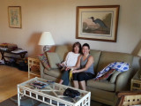 Judy and Aaren in the main room of our apartment on the North Coast of Tybee Island (2014)