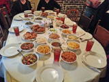 Our table at Mrs. Wilkes Dining Room before we sat down to eat  - Savannah