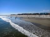 The beach as seen from the fishing pier - East Coast of Tybee Island