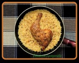 Orzo with chicken in pan ....