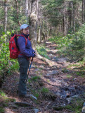 Anne, descending Blue Ridge Mt., VT (5/23/2015)