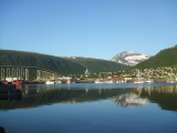 A view of Tromso harbour including Arctic Cathedral
