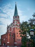 The highest tower of the Kremlin - Troitskaya Tower.