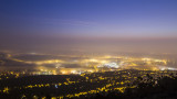 foggy dawn over Budapest