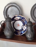 Detail of Shelf #1 with Plates and Pewter