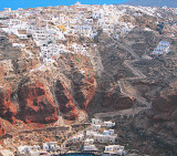 Cliff face and staircase, Santorini, Greece