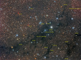 The Little Iris and friends - in Cygnus - Annotated Version