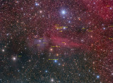 VDB154, SH2-150, LDN1207-9, LBN520,523, V*BS Cep and GN 22.27.6 - in Cepheus - Annotated Version