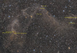 Jacob's Ladder - IC4633, IC4635 and IFN in Apus (also Sarah's Nebula) - Annotated Version