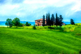 Val d Orcia in Watercolor Treatment