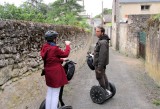 Amboise: Linda giving directions to our excellent guide, Nicolas, of Freemove Segway Centre.