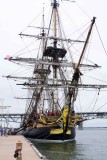 Frontal view of the fully rigged replica of the original Hermione. 