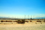 Harvesting wind energy, windmills, Joshua Tree National Park, California