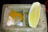 How to eat Tempura: 3. Salt, Curry powder, Lime, Tokyo, Japan