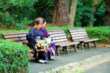 Japanese women, Edo Castle Gardens, Tokyo Imperial Palace, Tokyo, Japan