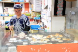 Preparing Senbei, Rice crackers, Tokyo, Japan