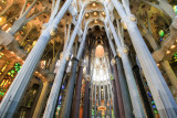 Nave, Sagrada Familia, Antoni Gaudi, Barcelona, Spain