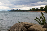 Lake Michigan and Chicago from Elliot Park, Evanston, Illinois