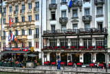 Cafe, Reuss River, Lucerne, Switzerland