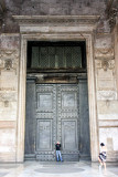 Door of the Pantheon - see the scale, Rome, Italy