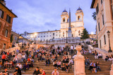 The Piazza di Spagna - Spanish Steps with the Church of the Trinita dei Monti, Rome, Italy