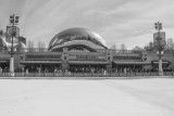 Cloud Gate, Chicago, St. Patrick's Day, 2015, Black and White