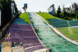 Ski jumper in action, Bergisel Ski Jump, Innsbruck, Austria