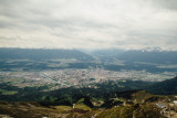 View of Innsbruck from Hafelekarspitze, mountain peak, Austria
