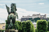 Mirabellgarten, Pegasus and Castle, Salzburg, Austria