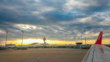 Munich airport, sunset