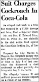 cockroach lawsuit against coca cola 1958 january 13