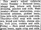 school cafeteria menu 1958 january 13